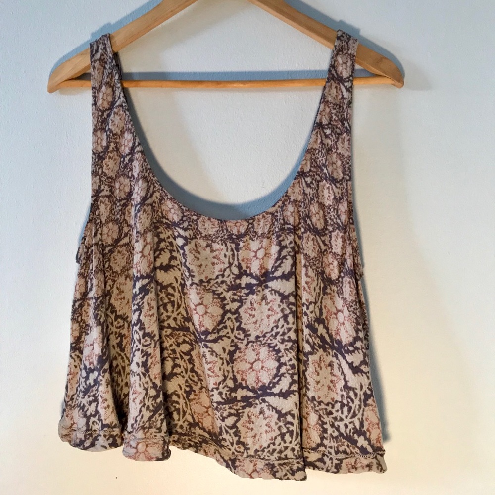 floral cropped tank top